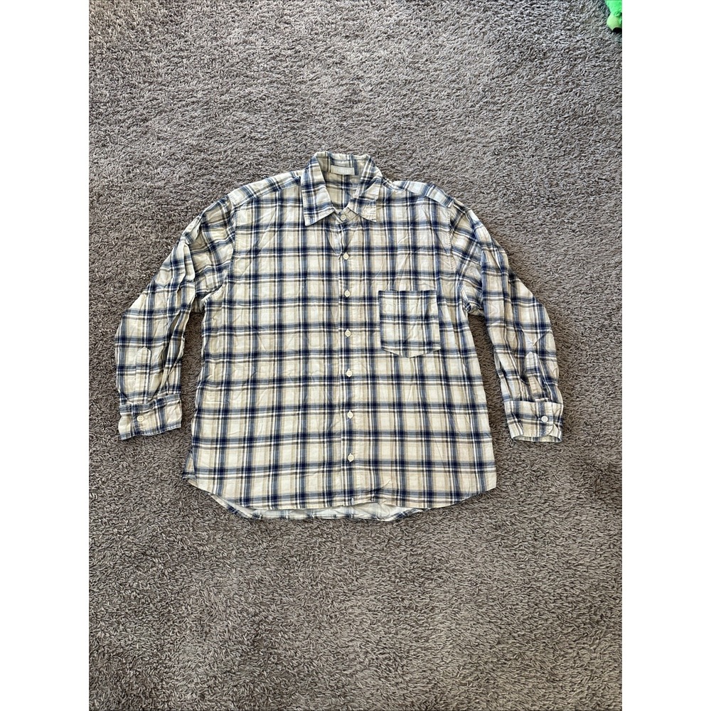 CP SHADES Men's 100% Cotton Shirt Long Sleeve Plaid EUC Size Medium M